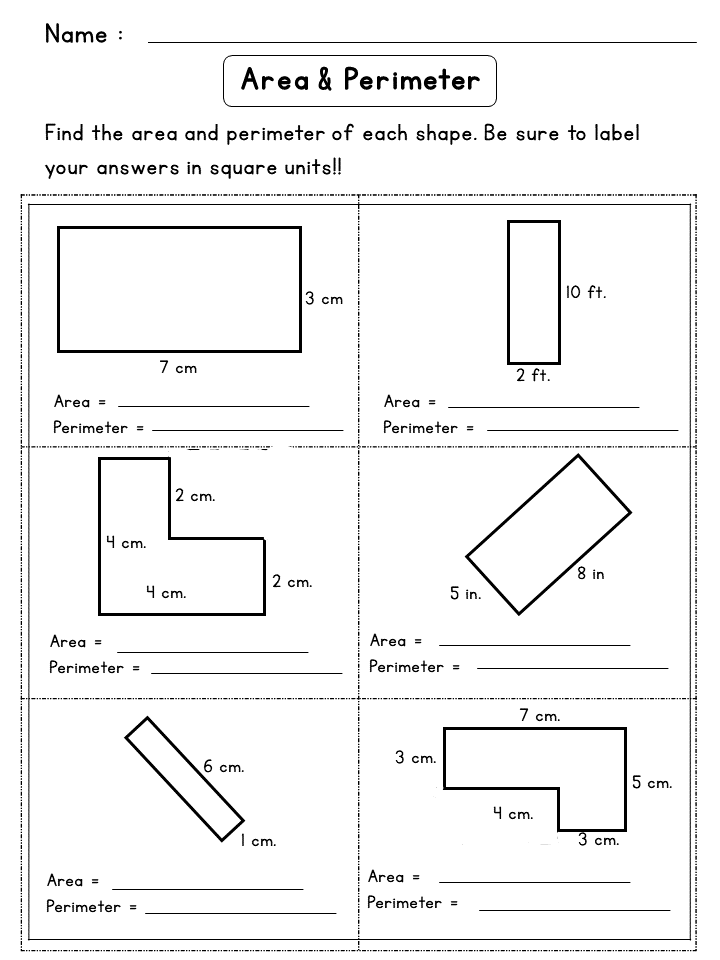 21 Area And Perimeter Worksheets For Grade 6