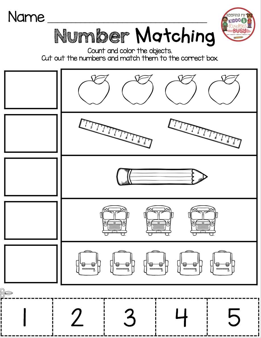 21 Back To School Math Worksheets Kindergarten