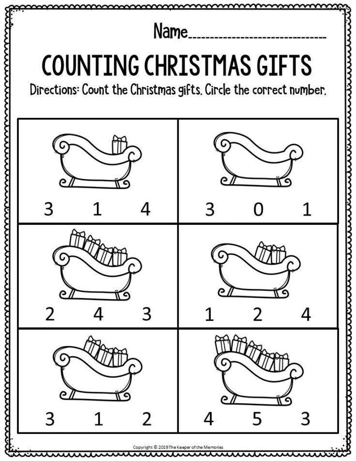 21 Christmas Preschool Math Worksheets
