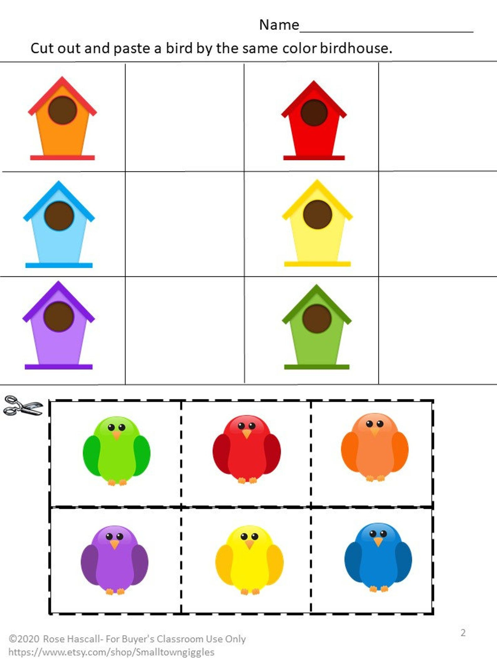 21 Cut And Paste Worksheets Colors