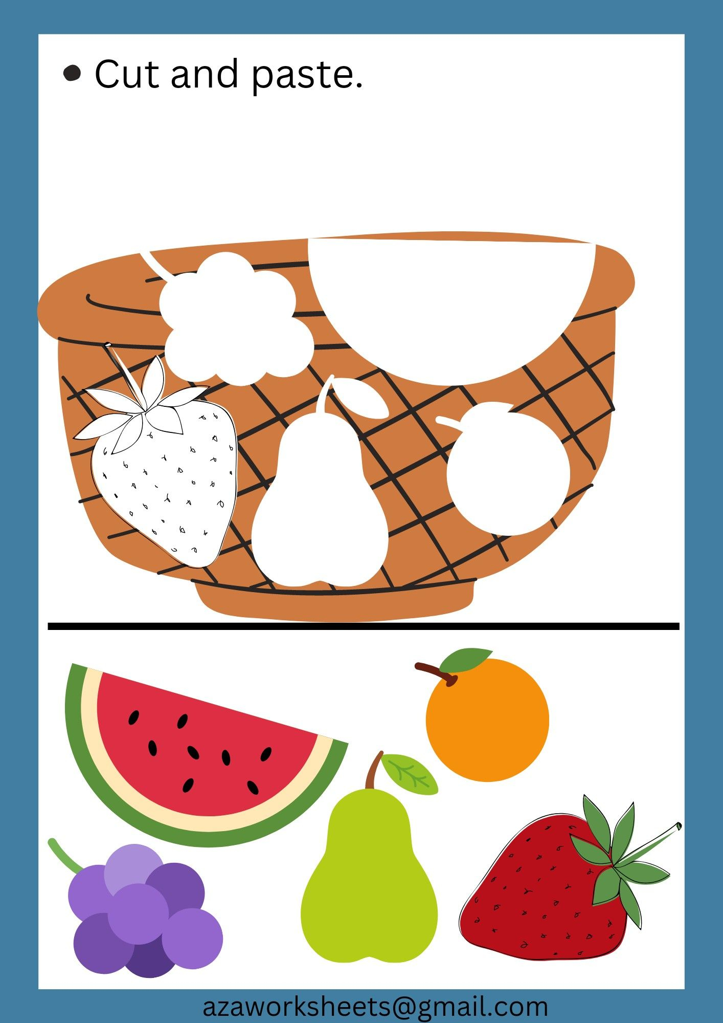 21 Cut And Paste Worksheets Colors