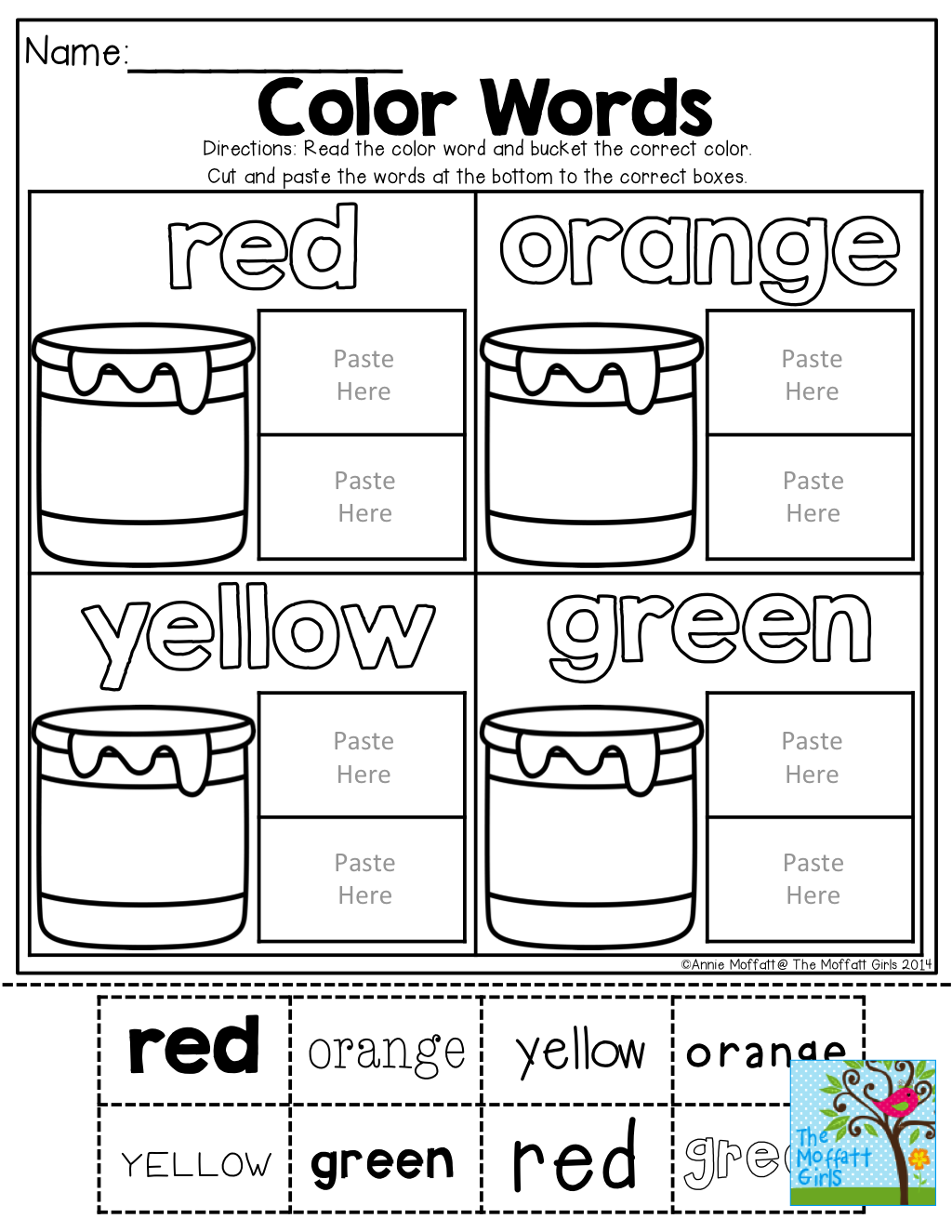 21 Cut And Paste Worksheets Colors