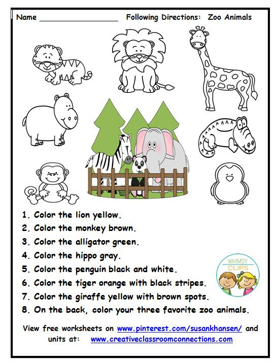 21 English Worksheets For Kids Kindergarten Animals
