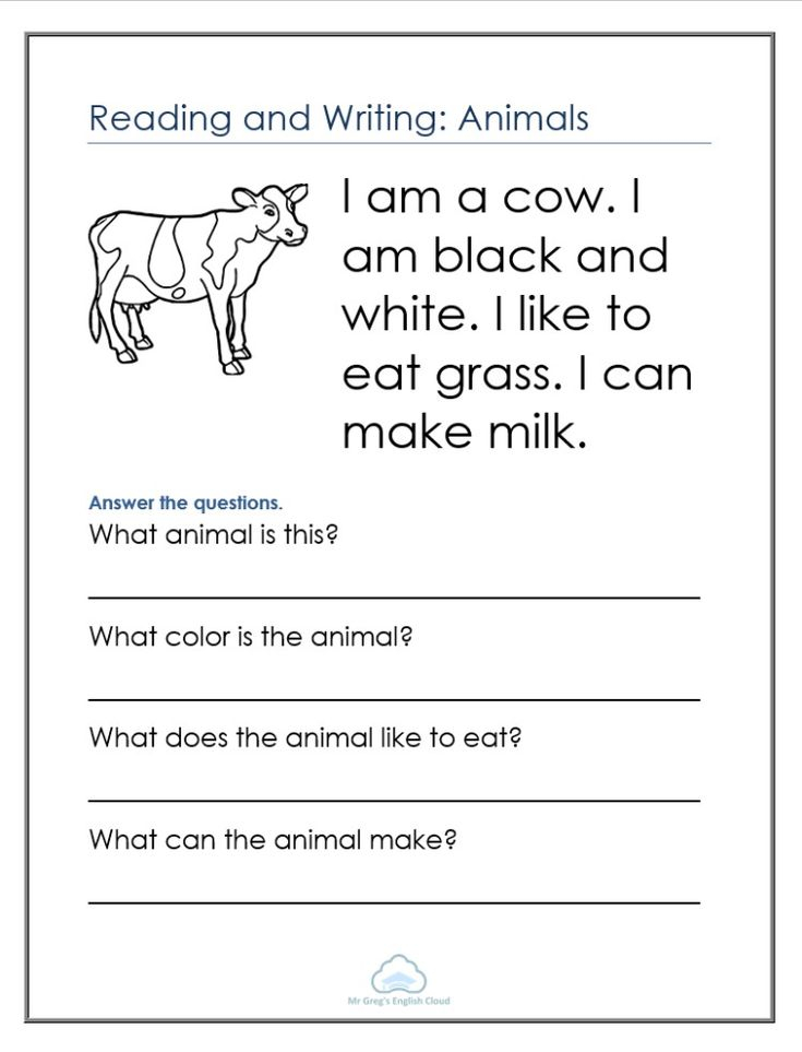 21 English Worksheets For Kids Kindergarten Animals