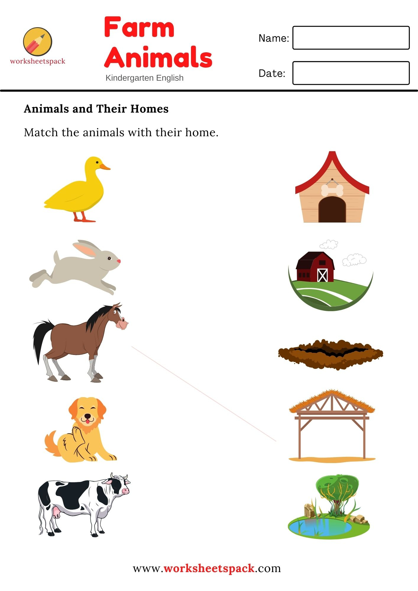 21 English Worksheets For Kids Kindergarten Animals
