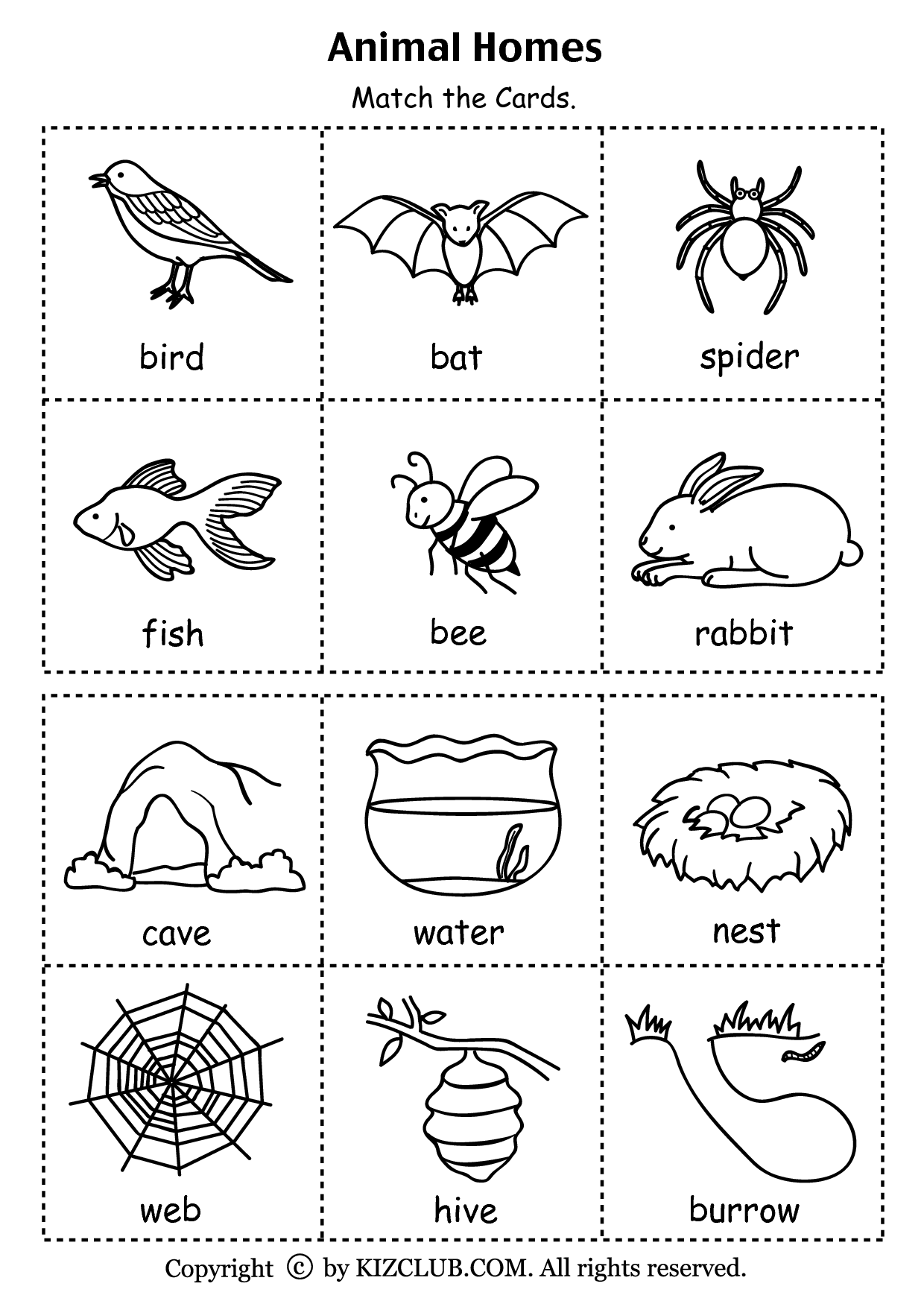 21 English Worksheets For Kids Kindergarten Animals