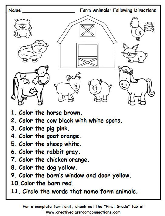 21 English Worksheets For Kids Kindergarten Animals
