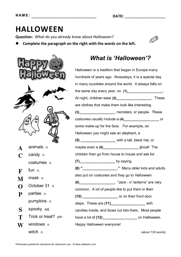 21 Free Printable Halloween Reading Worksheets For 1St Grade Literacy
