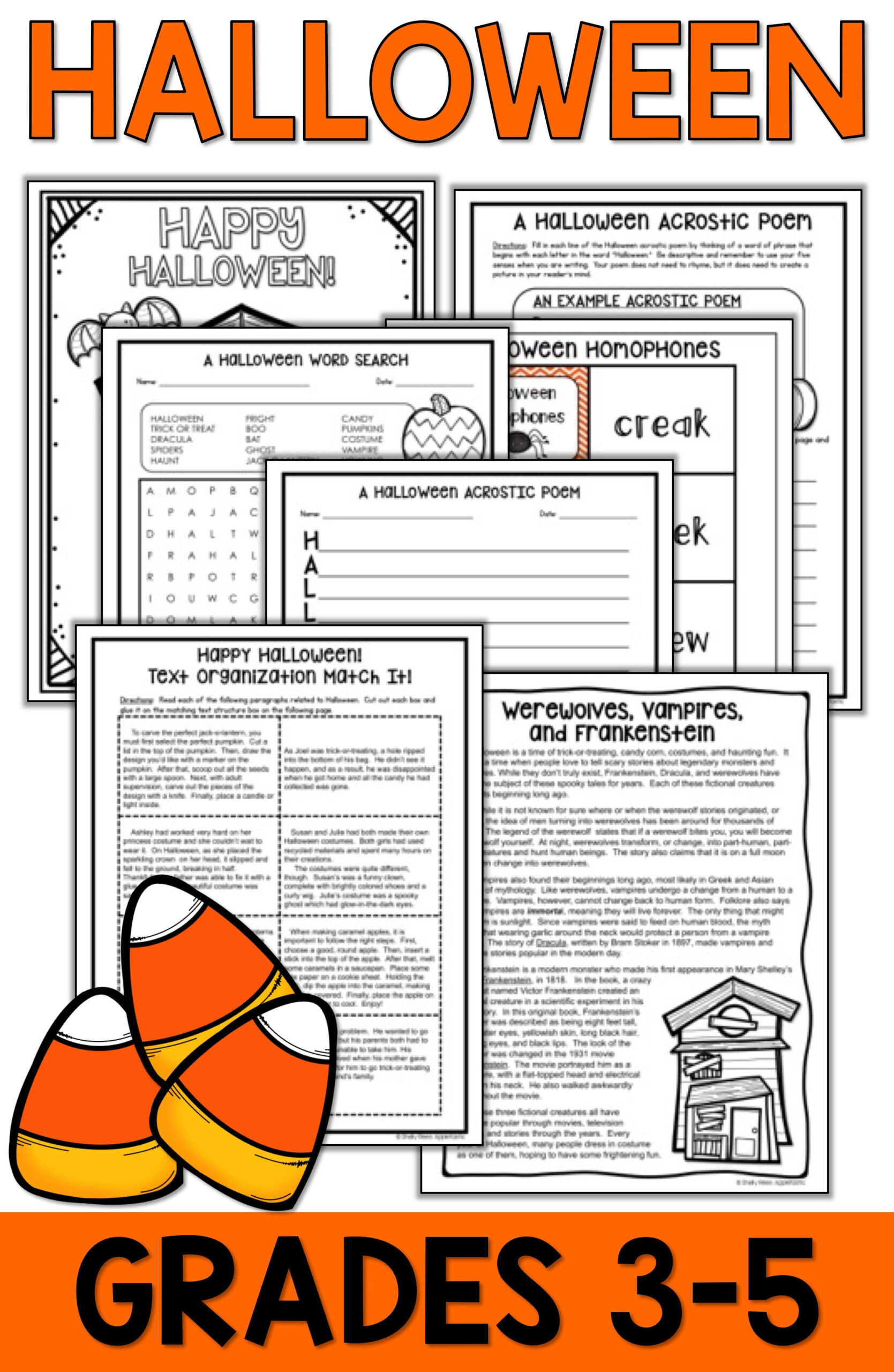 21 Free Printable Halloween Reading Worksheets For 1St Grade Literacy