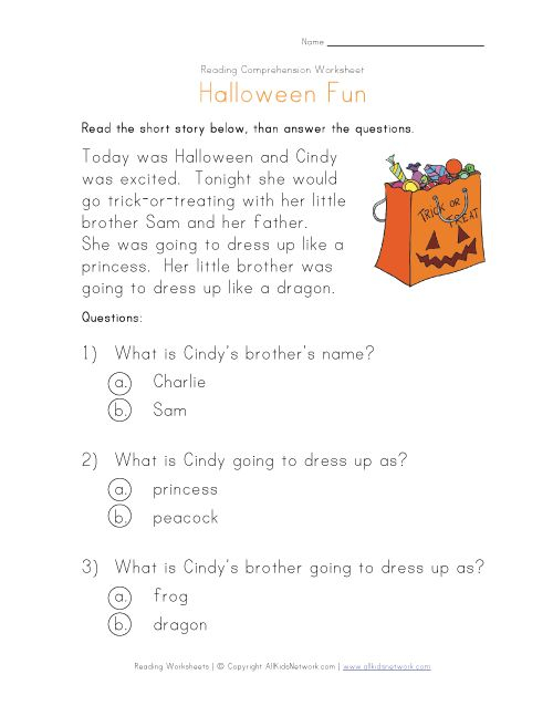 21 Free Printable Halloween Reading Worksheets For 1St Grade Literacy