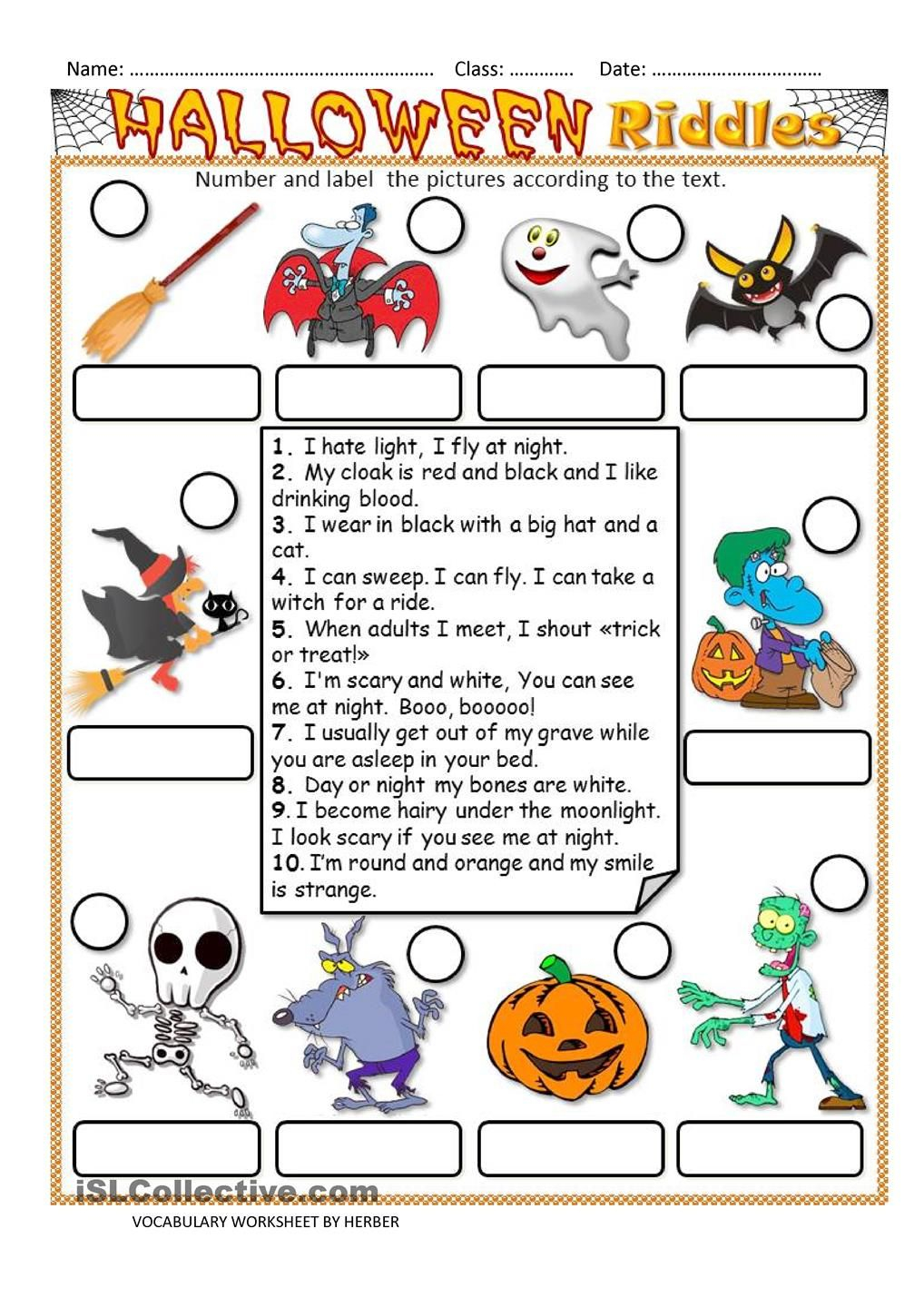 21 Free Printable Halloween Reading Worksheets For 1St Grade Literacy