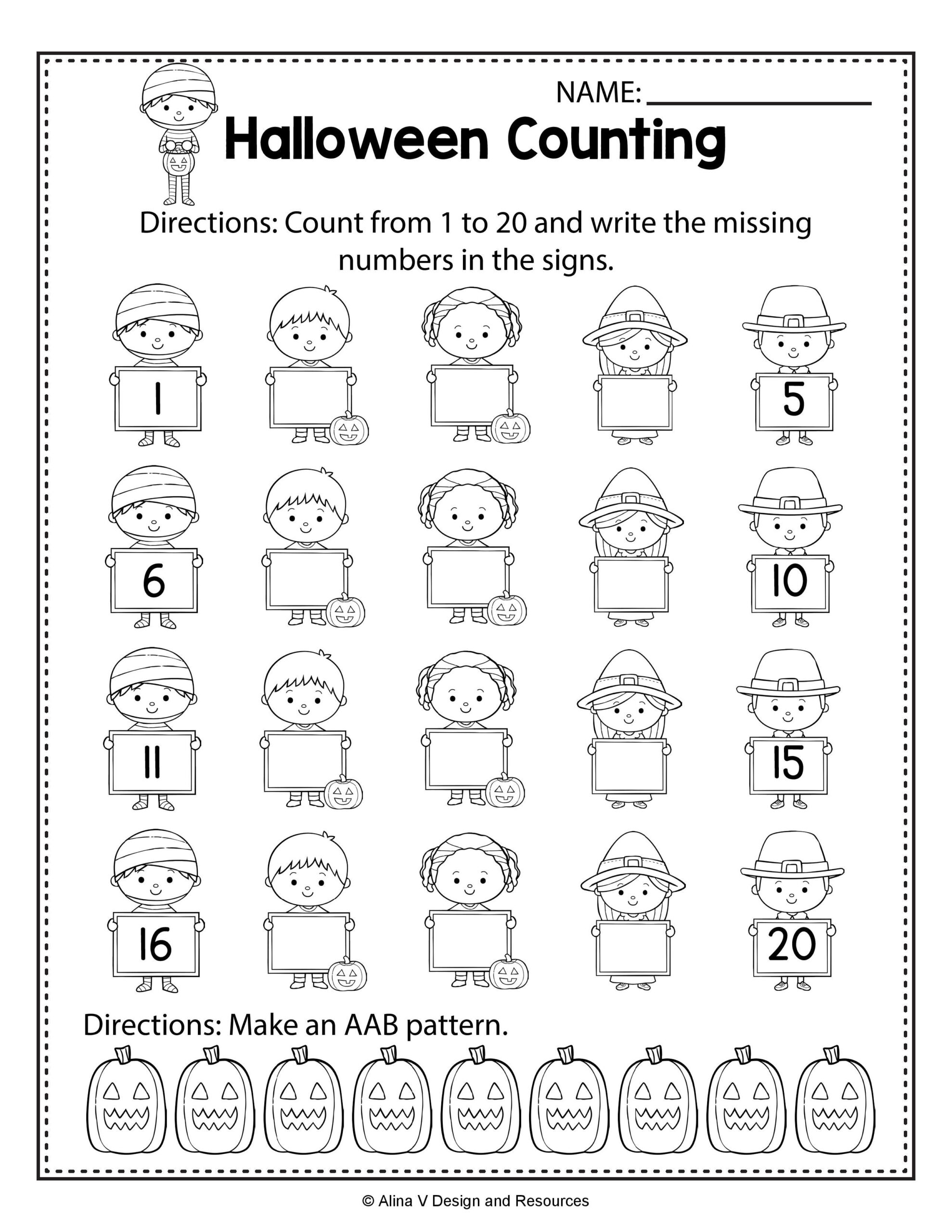 21 Halloween Worksheets 1St Grade Free