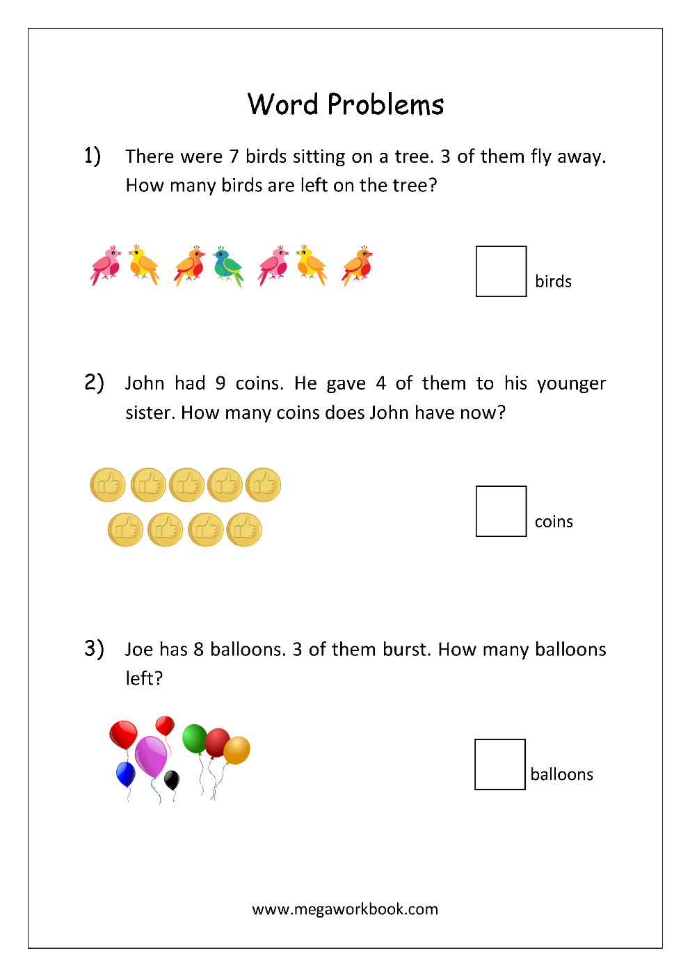 21 Kindergarten Math Worksheets Addition Word Problems 1
