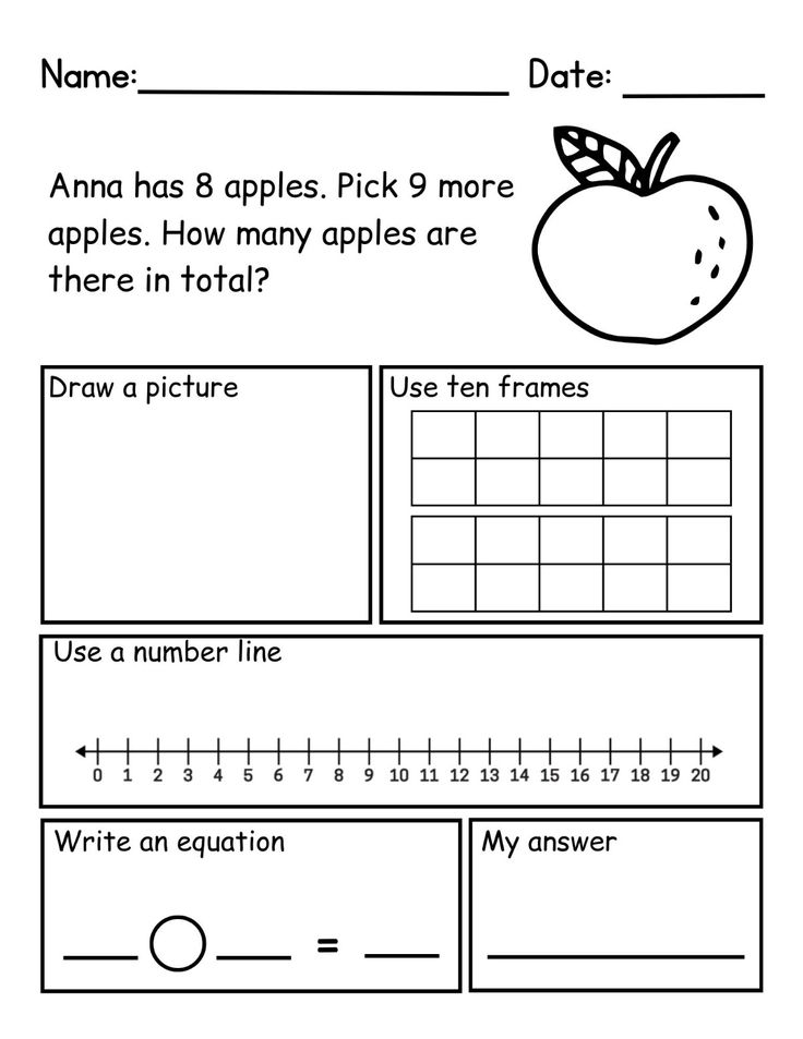 21 Kindergarten Math Worksheets Addition Word Problems 1