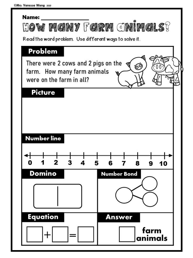 21 Kindergarten Math Worksheets Addition Word Problems 1