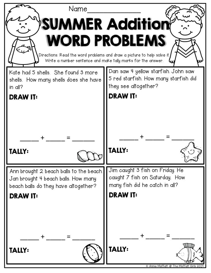 21 Kindergarten Math Worksheets Addition Word Problems 1