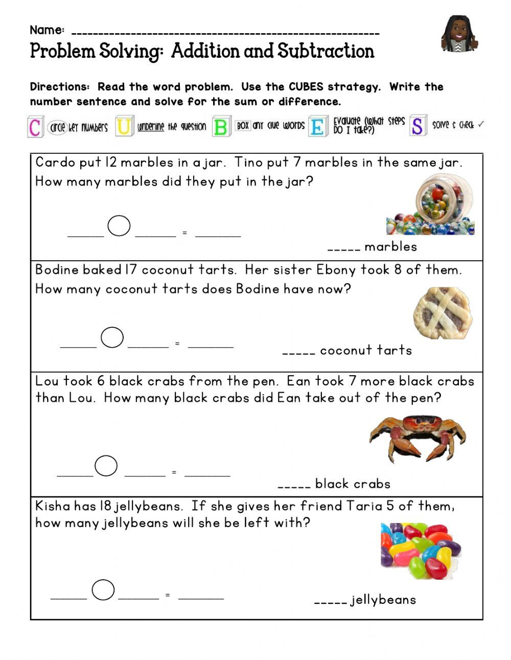 21 Kindergarten Math Worksheets Addition Word Problems 1