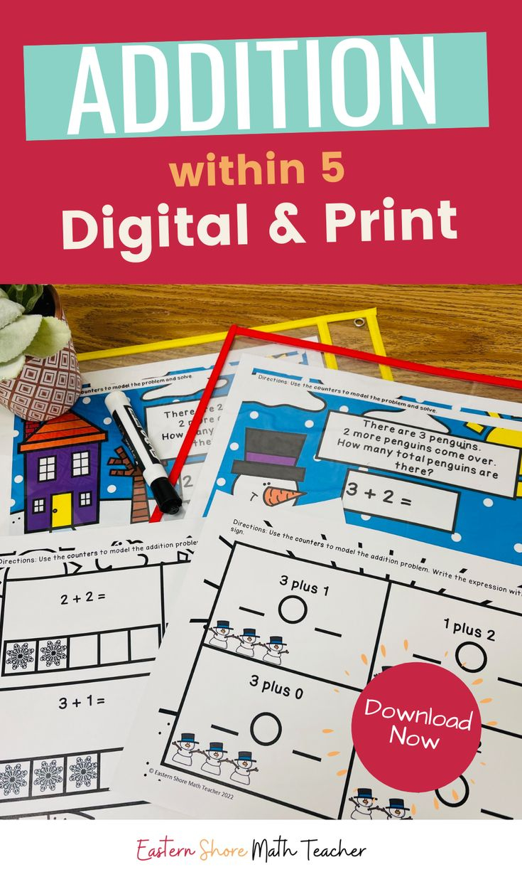 21 Kindergarten Math Worksheets Addition Word Problems 1