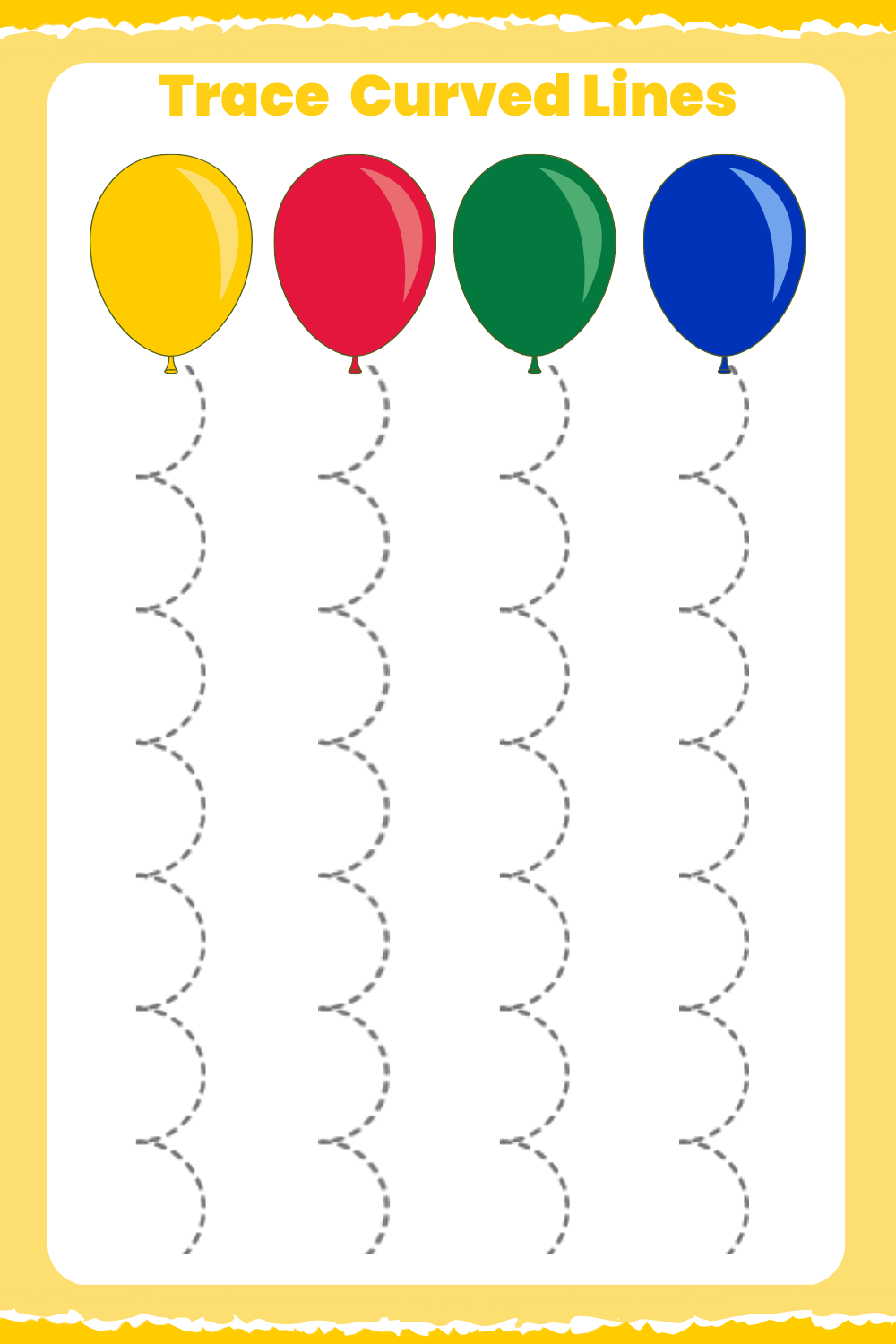 21 Kindergarten Worksheets Tracing Lines