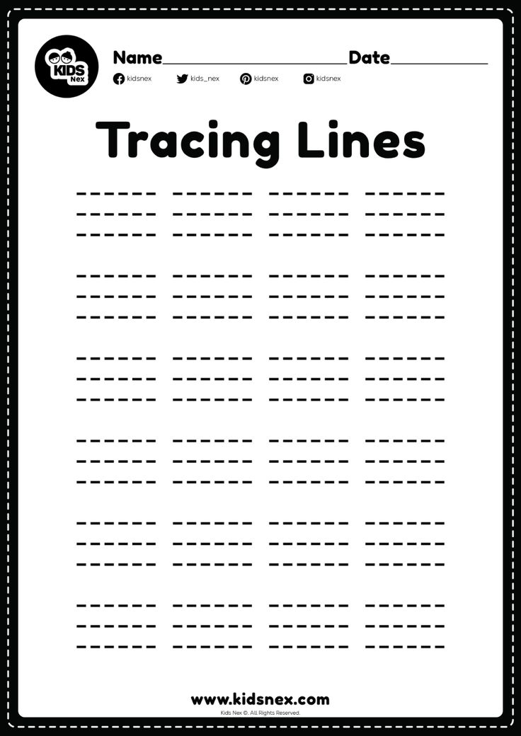 21 Kindergarten Worksheets Tracing Lines