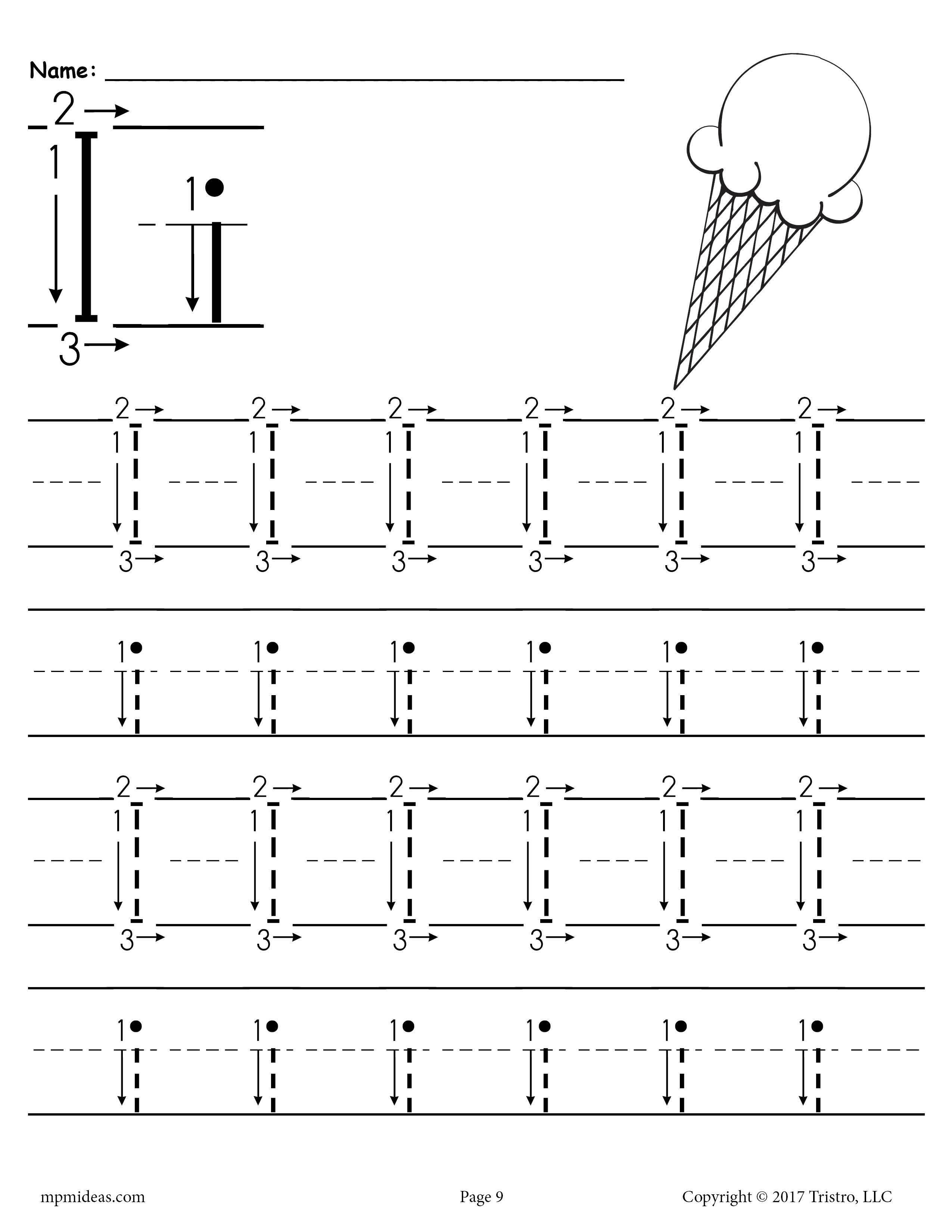 21 Letter I Kindergarten Worksheets