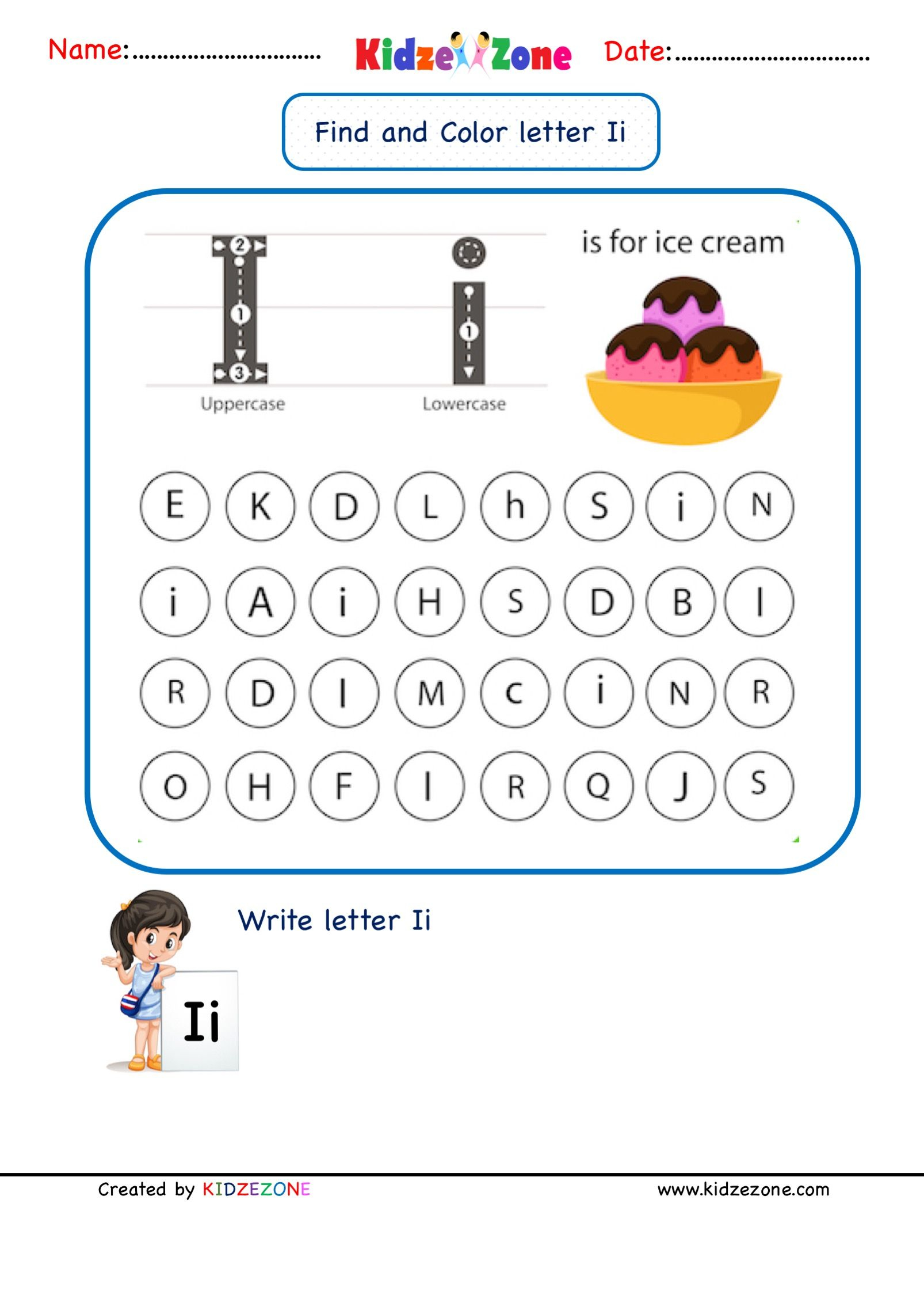 21 Letter I Kindergarten Worksheets