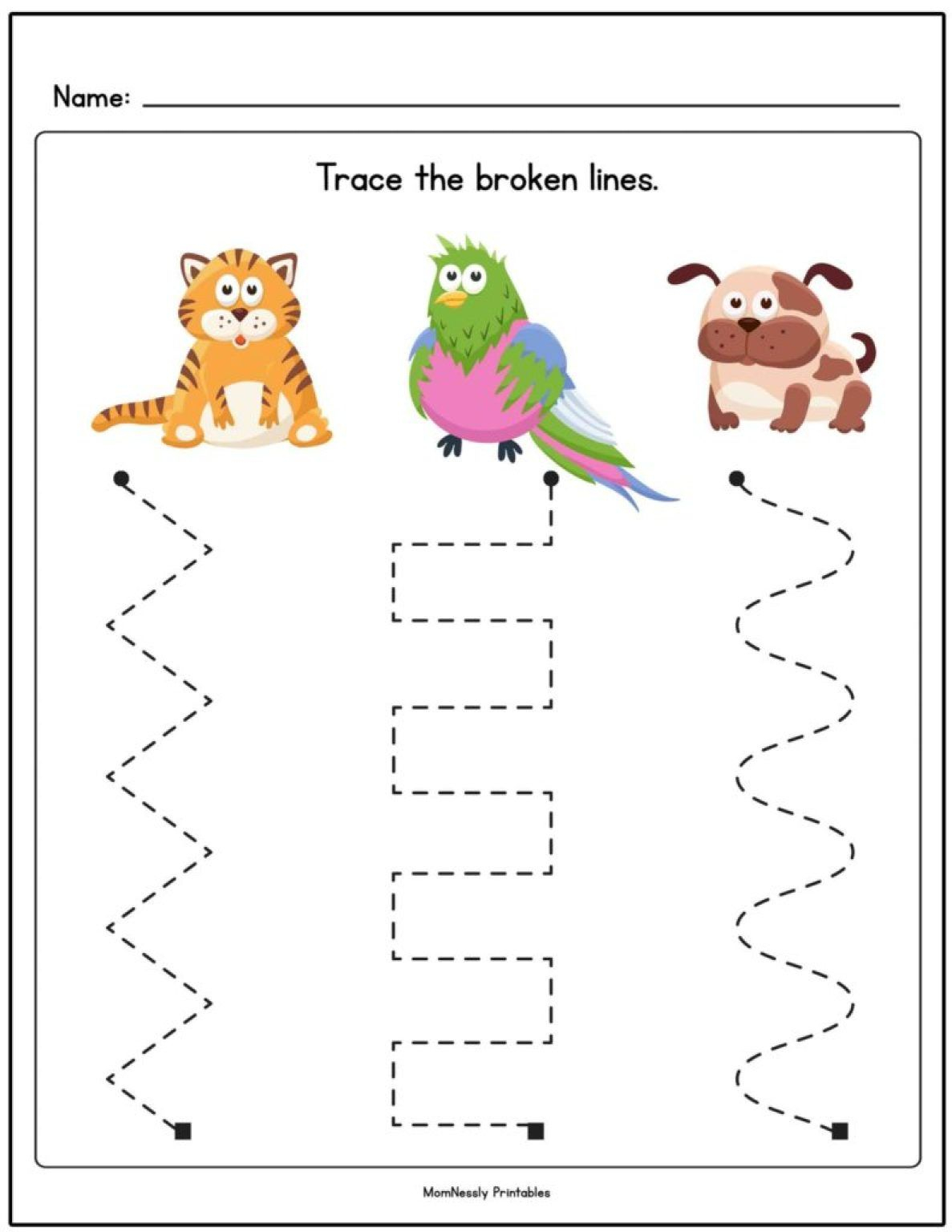21 Line Tracing Worksheets For Kindergarten