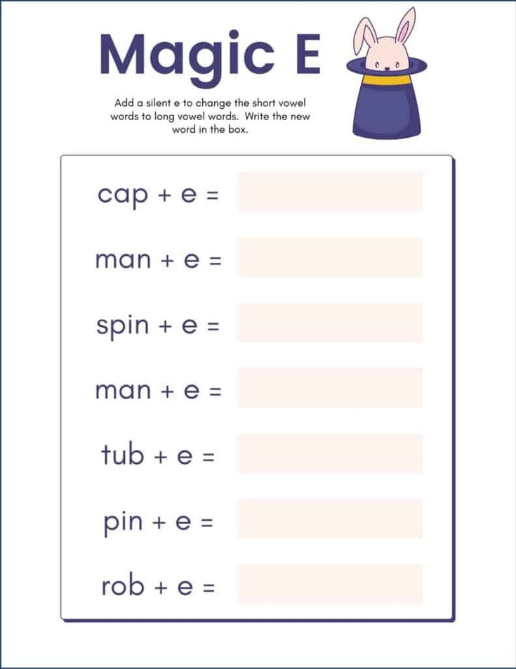 21 Magic E Worksheets For Kindergarten
