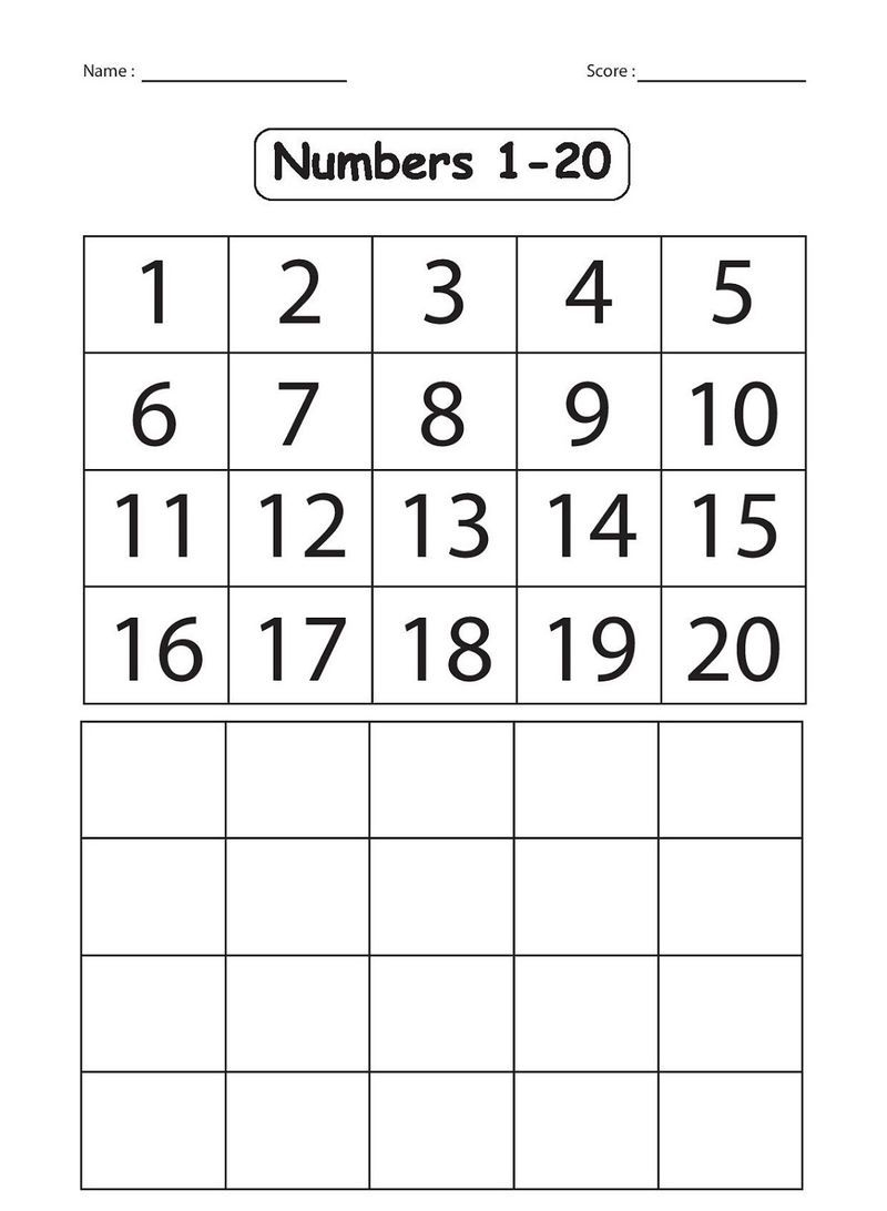21 Math Worksheets For Kindergarten 1-30