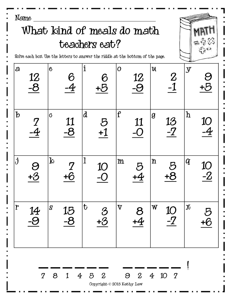 21 Math Worksheets With Riddles