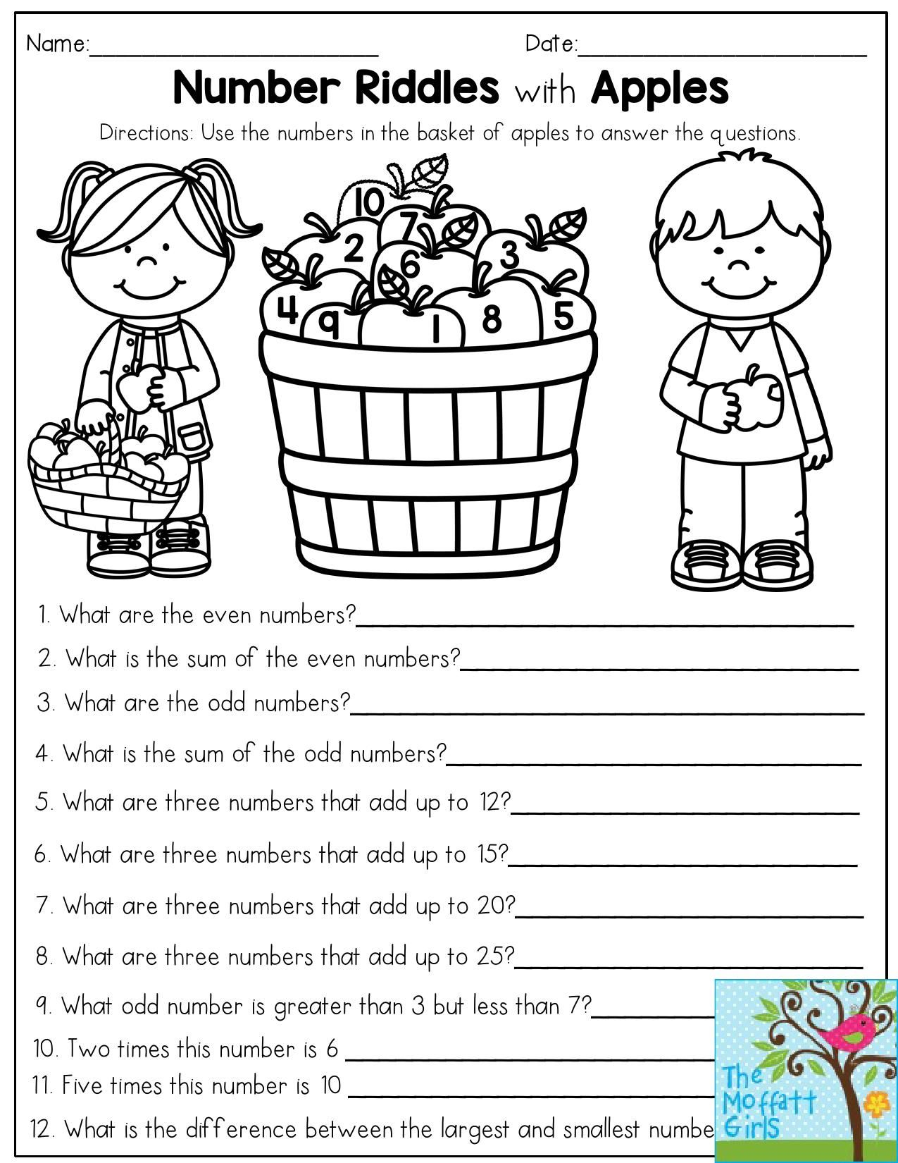21 Math Worksheets With Riddles