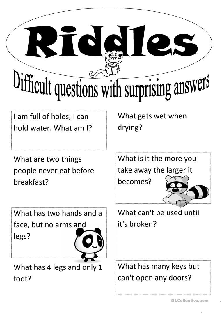 21 Math Worksheets With Riddles