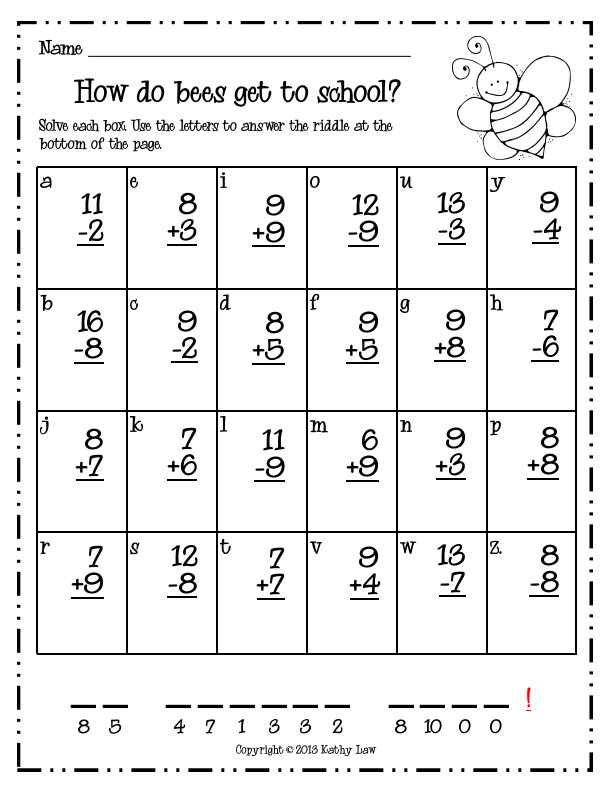 21 Math Worksheets With Riddles