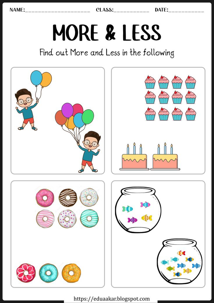 21 More And Less Worksheets Kindergarten Free