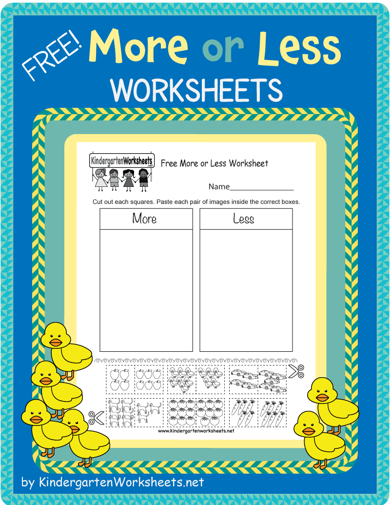 21 More And Less Worksheets Kindergarten Free
