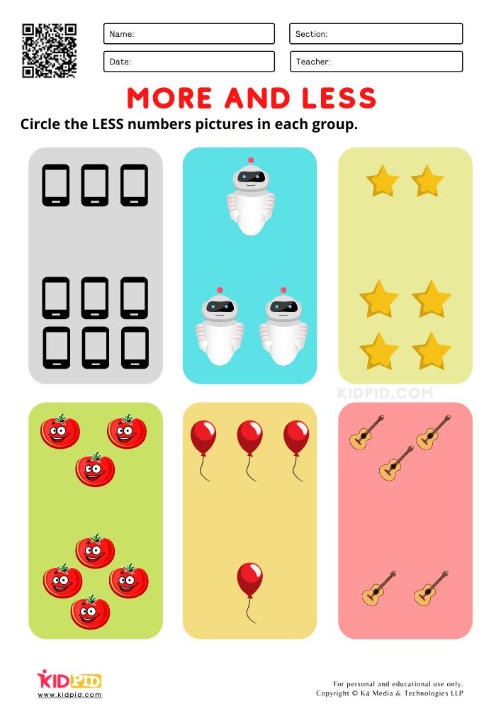 21 More And Less Worksheets Kindergarten Free