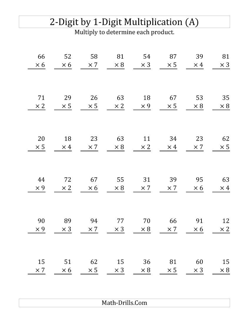 21 Multiplication Worksheets 3 Digits By 2 Digits