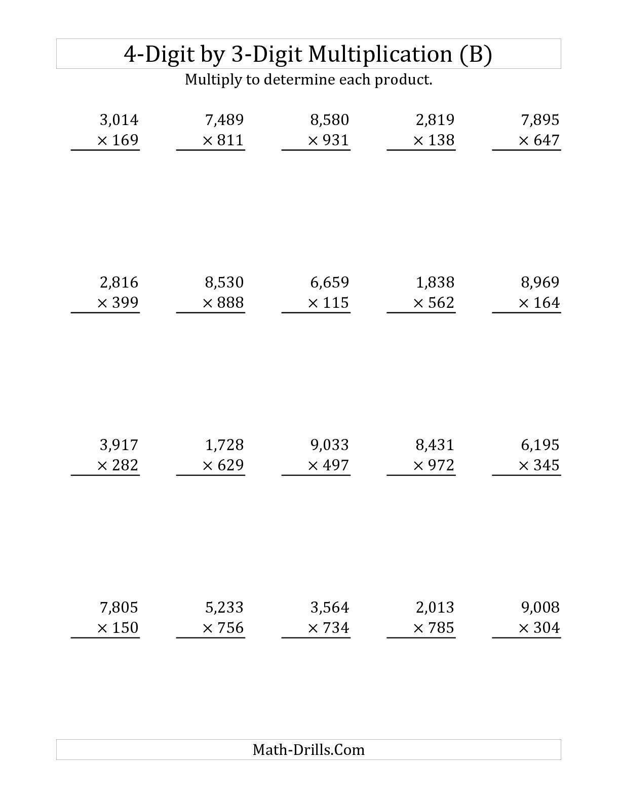 21 Multiplication Worksheets 3 Digits By 2 Digits