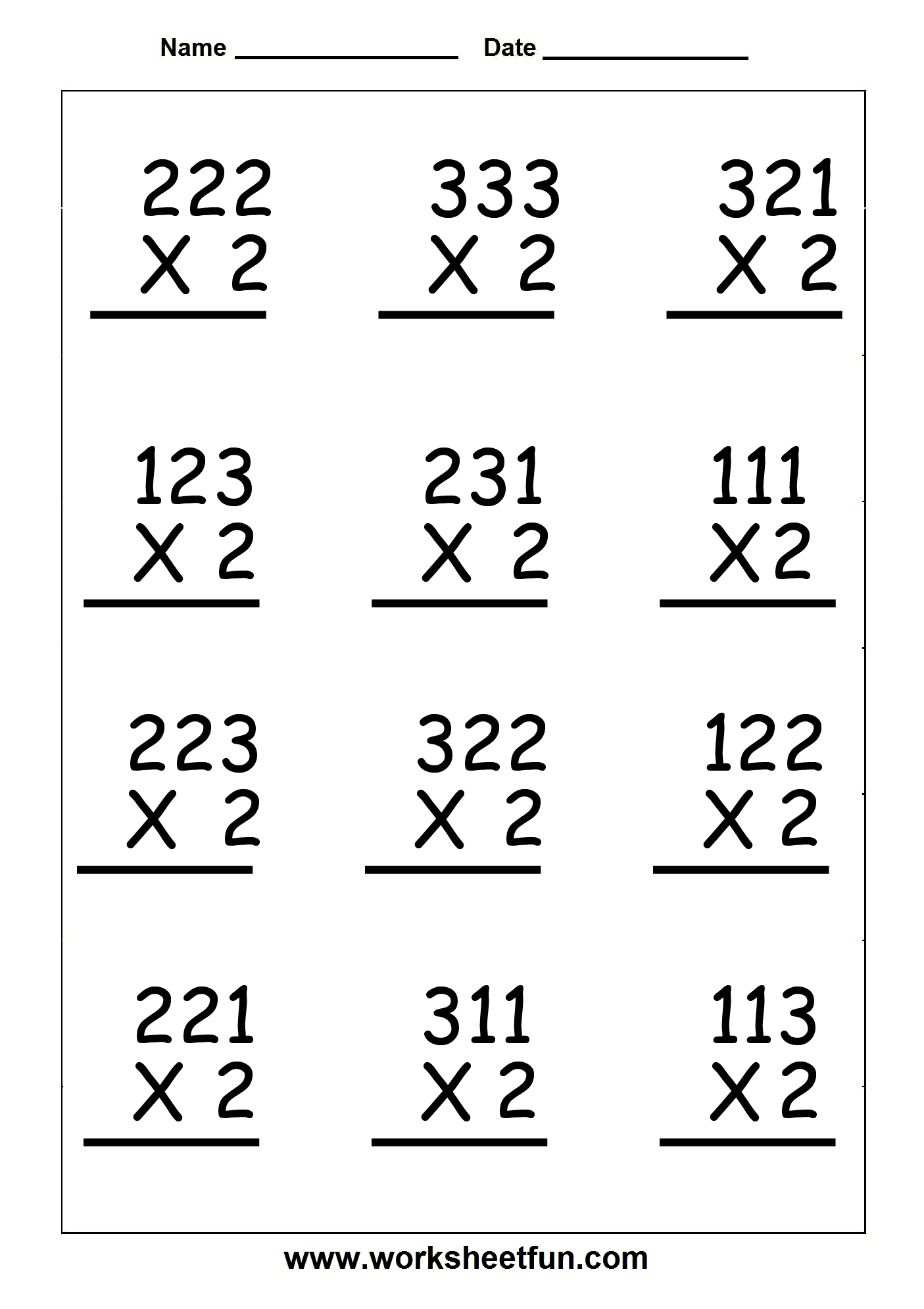 21 Multiplication Worksheets 3 Digits By 2 Digits