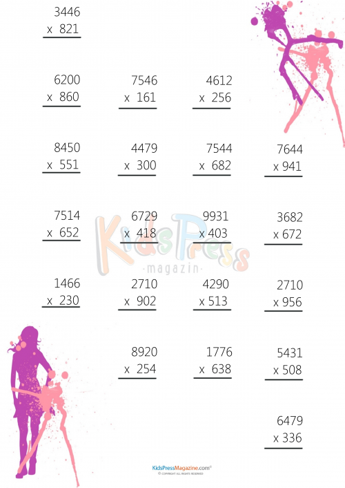 21 Multiplication Worksheets 3 Digits By 2 Digits