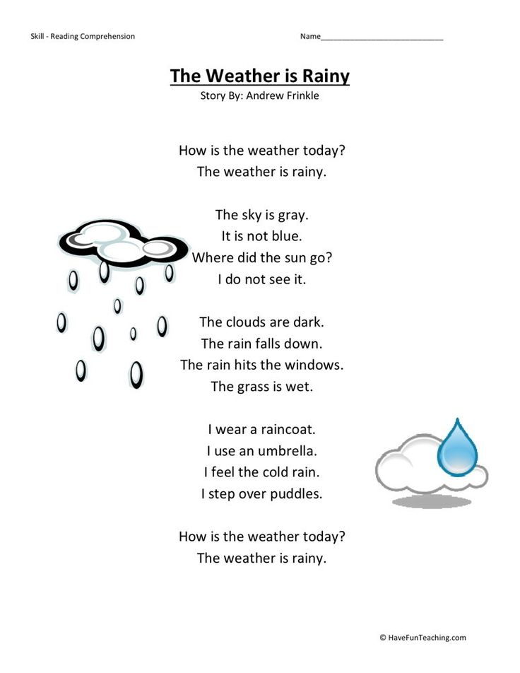 21 Rain Worksheets For Kindergarten