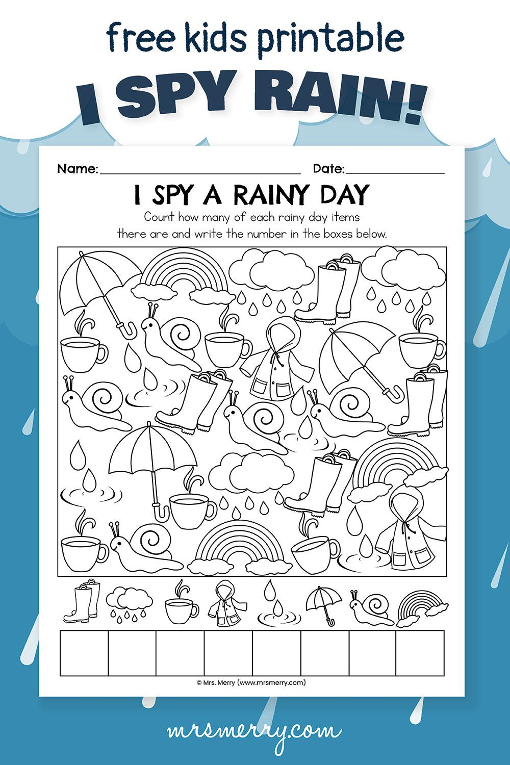 21 Rain Worksheets For Kindergarten