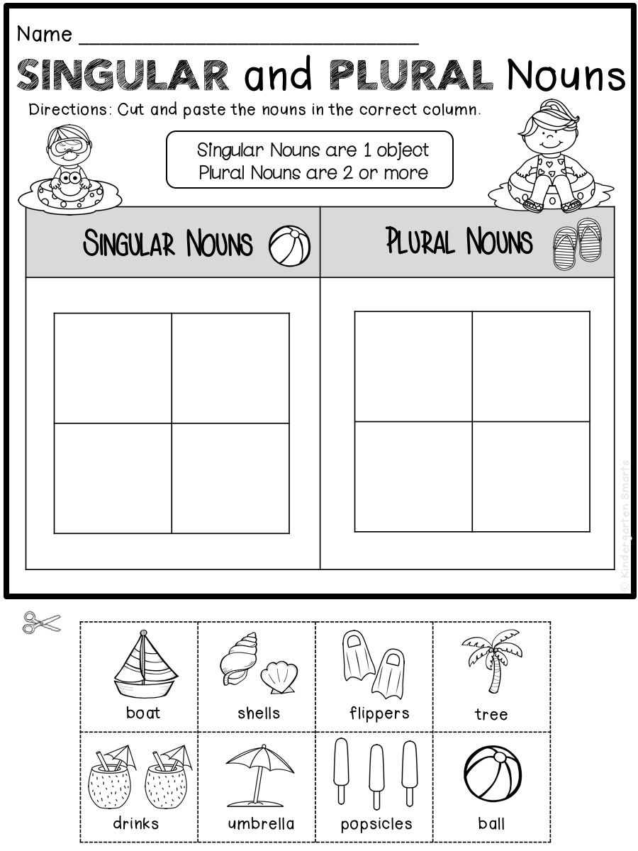 21 Singular And Plural Nouns Worksheets For Kindergarten