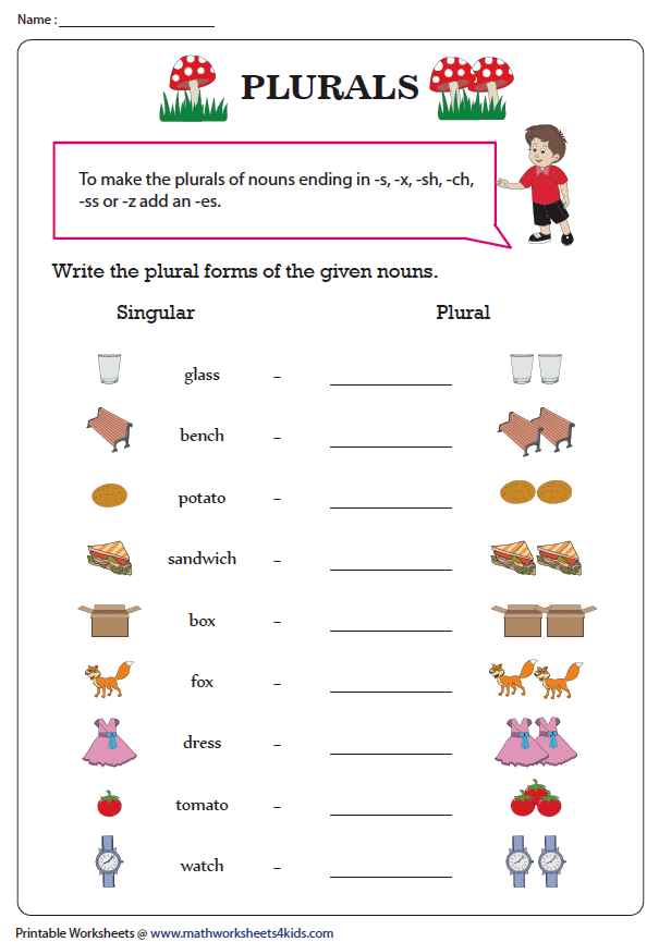 21 Singular And Plural Nouns Worksheets For Kindergarten
