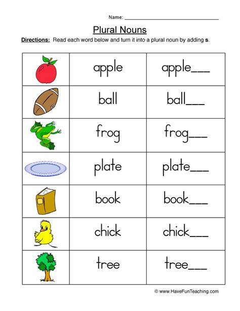 21 Singular And Plural Nouns Worksheets For Kindergarten