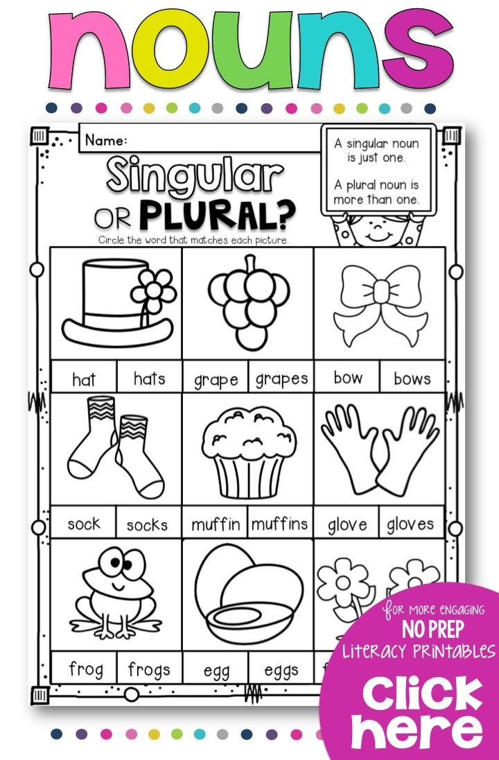 21 Singular And Plural Nouns Worksheets For Kindergarten