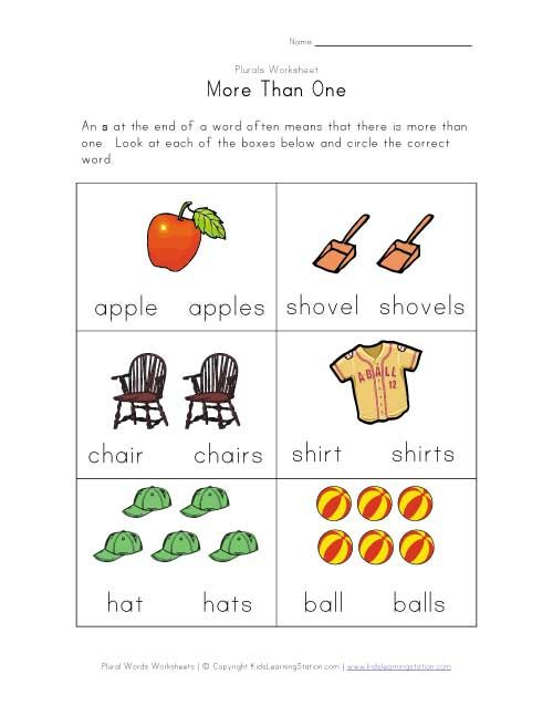 21 Singular And Plural Nouns Worksheets For Kindergarten