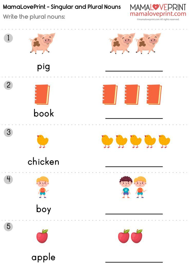 21 Singular And Plural Nouns Worksheets For Kindergarten