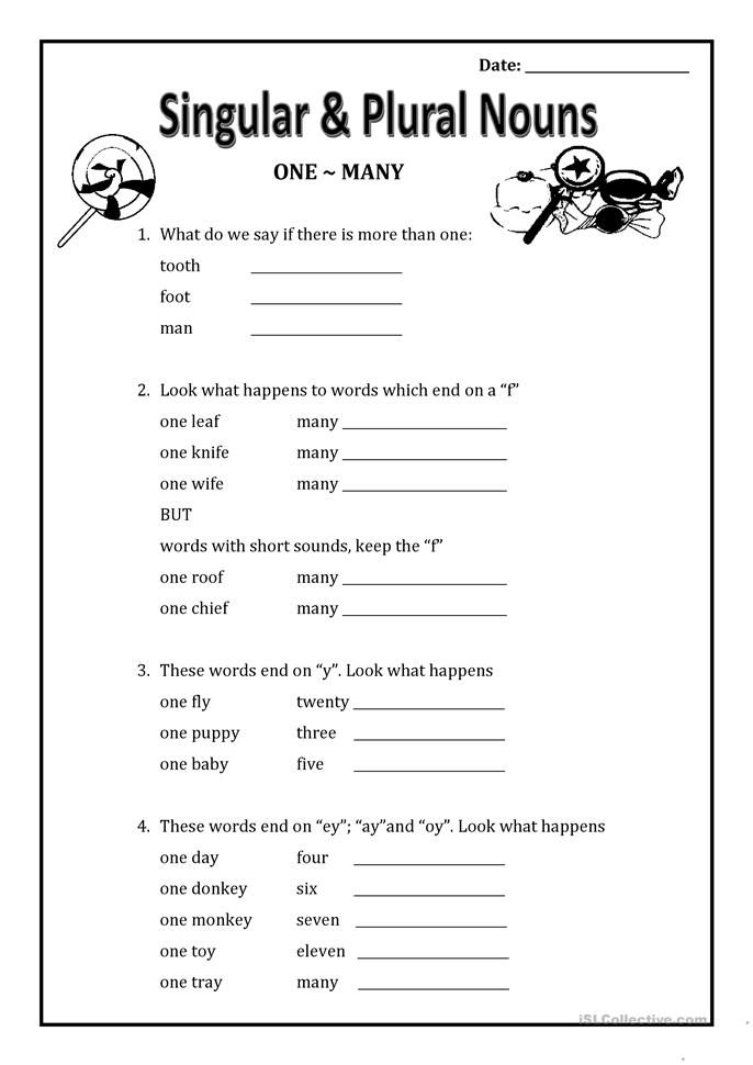 21 Singular And Plural Nouns Worksheets For Kindergarten