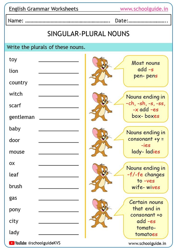 21 Singular And Plural Nouns Worksheets For Kindergarten